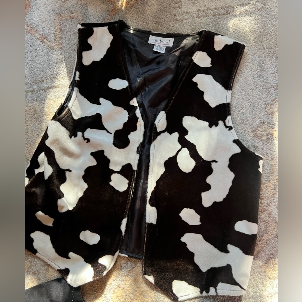 Vintage Cow Print Vest